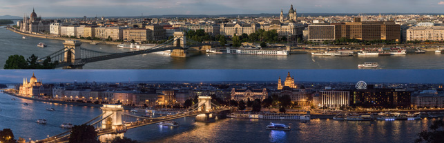 Budapest bei Tag und bei Nacht